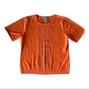 Short sleeve sweater top, size petite medium